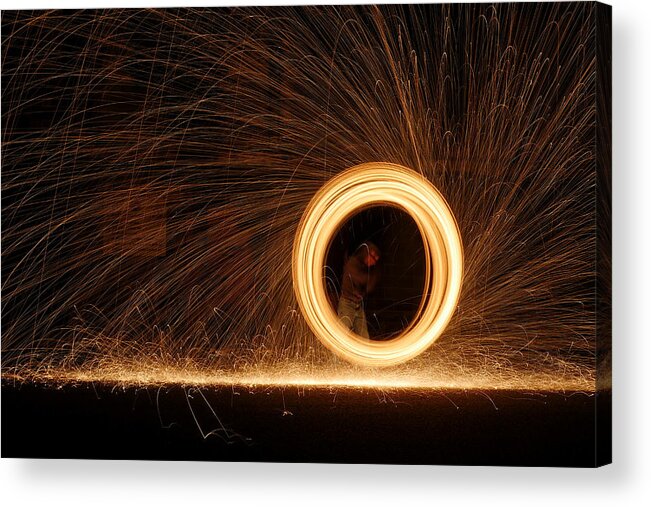 Richard Reeve Acrylic Print featuring the photograph Wheel of Fire by Richard Reeve