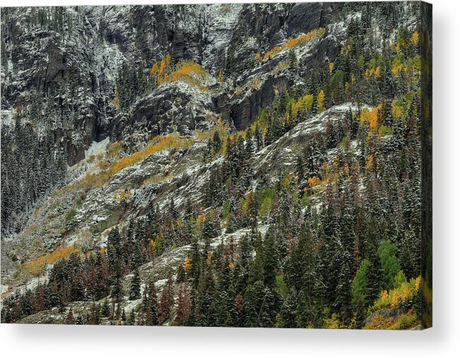 White Lace And Colored Ridges Acrylic Print featuring the photograph White Lace And Colored Ridges by Bill Sherrell