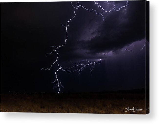 Sunset Acrylic Print featuring the photograph Wicked Bolts by Aaron Burrows