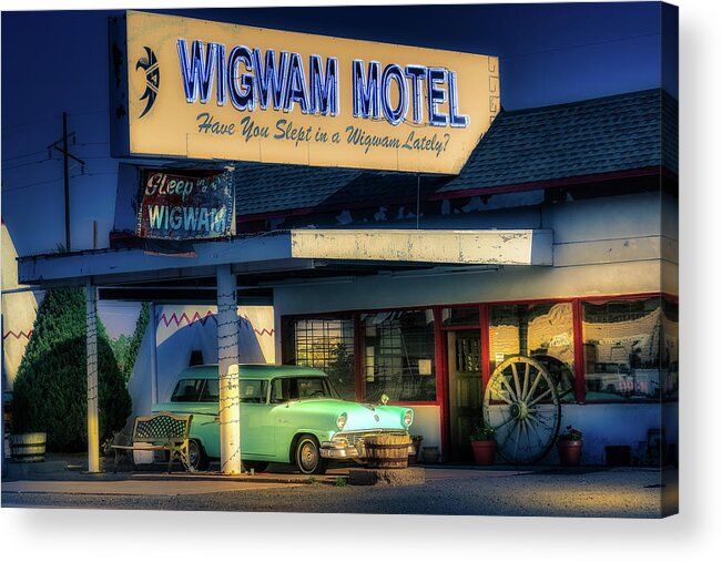 Holbrook Acrylic Print featuring the photograph Wigwam Motel Holbrook, AZ by Micah Offman
