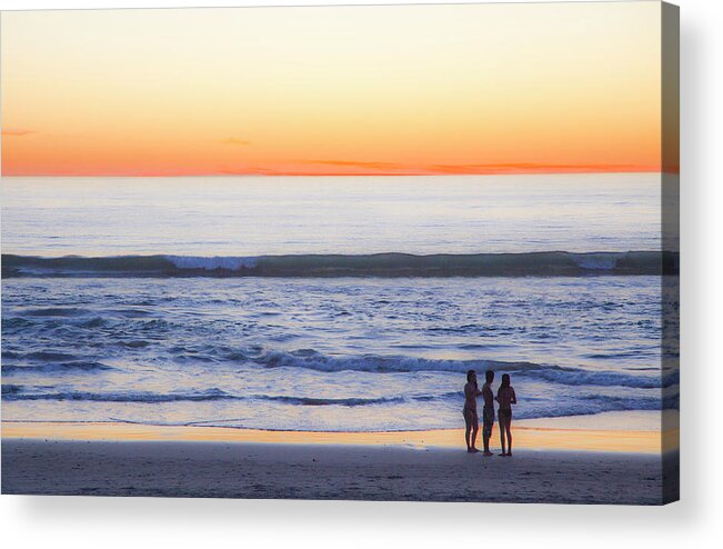 California Beach Acrylic Print featuring the photograph Wind n Sea Three at Sunset by Catherine Walters