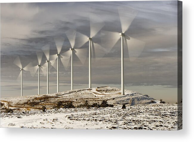 Wind Acrylic Print featuring the photograph Wind Turbines by Joan Gil Raga