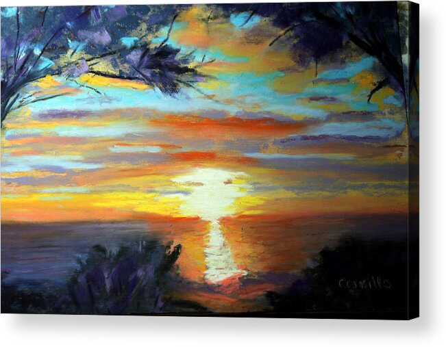 Sunsets Acrylic Print featuring the pastel Window of Renewal by Ruben Carrillo