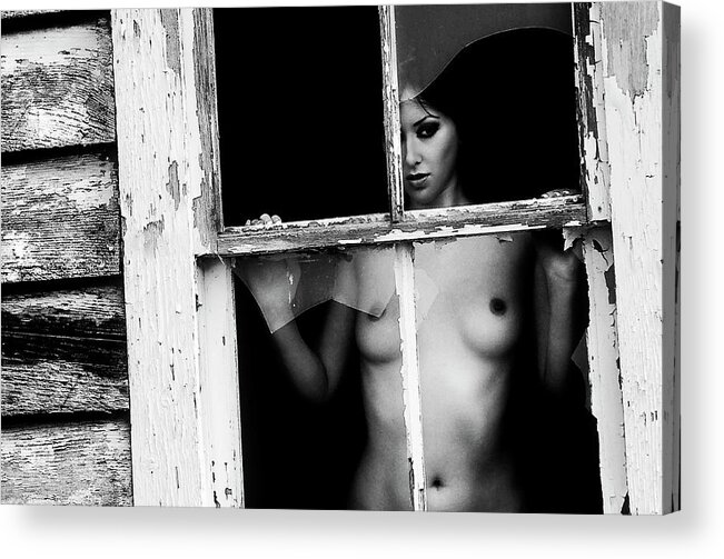 Nude Acrylic Print featuring the photograph Window Pane by David Naman