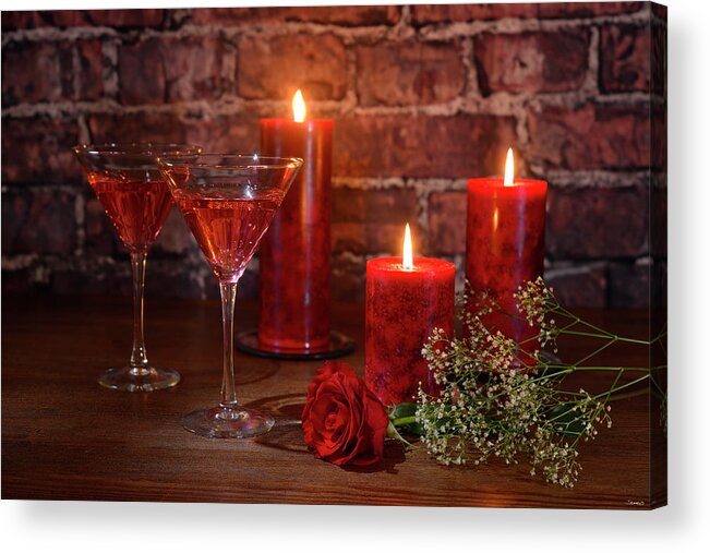 Wine And Roses Acrylic Print featuring the photograph Wine And Roses by Gordon Semmens