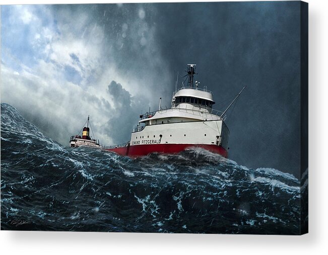 Edmund Fitzgerald Acrylic Print featuring the digital art Witch Of November by Peter Chilelli