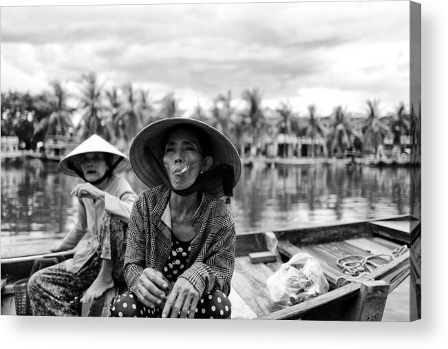 Portrait Acrylic Print featuring the photograph Women On The River by Kieron Long