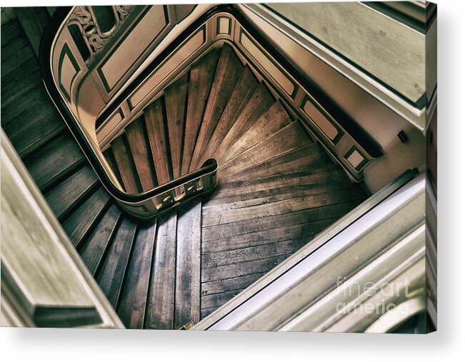 Wooden Stairs Acrylic Print featuring the photograph Wooden Stairs by Mariola Bitner