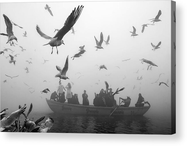 Boat Acrylic Print featuring the photograph World Of Birds by Partha Sarathi Dalal