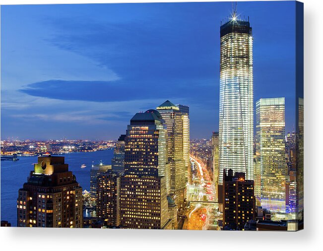Majestic Acrylic Print featuring the photograph World Trade Center At 100 Stories by Ryan D. Budhu
