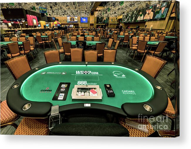 World Series Of Poker Acrylic Print featuring the photograph WSOP Main Room LED Tables 50th Anniversary by Aloha Art