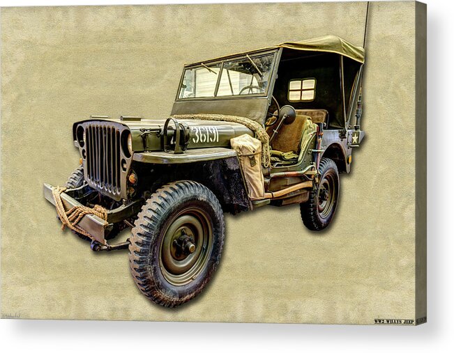 Jeep Acrylic Print featuring the photograph WW2 Jeep 2 by Weston Westmoreland