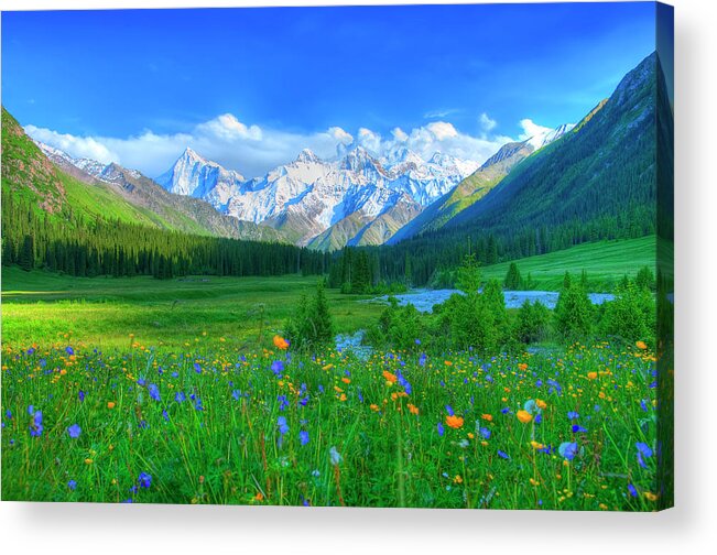 Scenics Acrylic Print featuring the photograph Xiata Valley, Ili, Xinjiang by All Rights By Krishna.wu