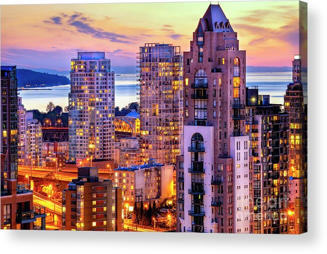 Love Acrylic Print featuring the photograph 0361 Romantic Yaletown and English Bay Vancouver British Columbia Canada The Pacific North West by Amyn Nasser