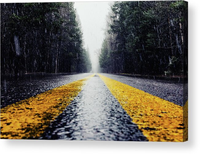  Acrylic Print featuring the photograph Yellow Lines by Jake Sorensen
