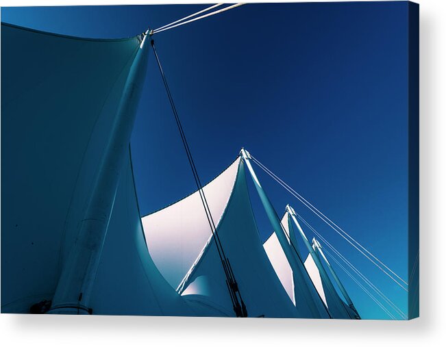 Port Of Vancouver Acrylic Print featuring the photograph 0183 Port of Vancouver Sails Canada Place by Amyn Nasser Neptune Gallery