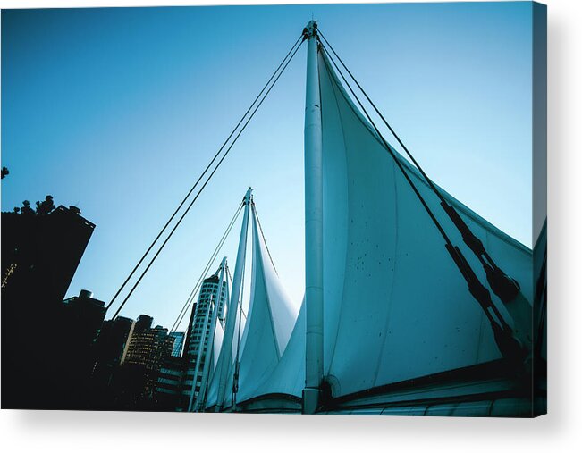 Port Of Vancouver Acrylic Print featuring the photograph 0199 Port of Vancouver Sails Waterfront by Amyn Nasser Neptune Gallery