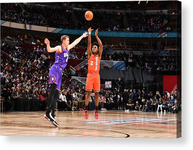 Collin Sexton Acrylic Print featuring the photograph 2020 NBA All-Star - Rising Stars Game #1 by Jesse D. Garrabrant