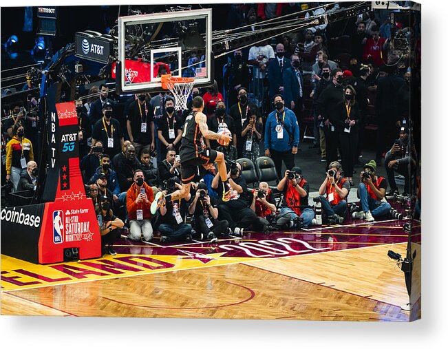 Obi Toppin Acrylic Print featuring the photograph 2022 NBA All-Star - AT&T Slam Dunk by Evan Yu