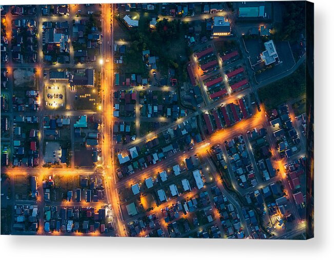 Tranquility Acrylic Print featuring the photograph Aerial view of residential district #1 by Liyao Xie