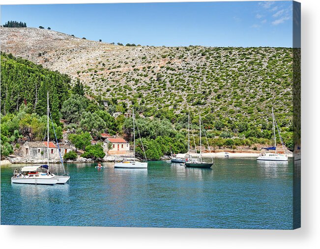 Agia Acrylic Print featuring the photograph Agia Sofia and Plati Limani in Kefalonia, Greece #1 by Constantinos Iliopoulos