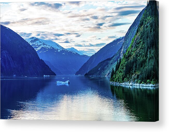 Alaska Acrylic Print featuring the digital art Alaska Inside Passage Sunset VI by SnapHappy Photos