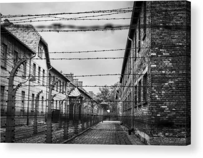 Punishment Acrylic Print featuring the photograph Auschwitz concentration camp. #1 by VisualCommunications