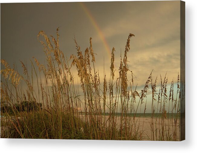 Beach Acrylic Print featuring the photograph Beach Rainbow #2 by Carolyn Hutchins