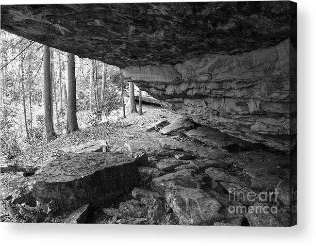Tennessee Acrylic Print featuring the photograph Black And White Cave by Phil Perkins