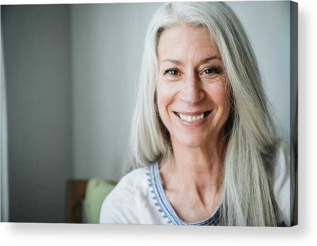 Beautiful Woman Acrylic Print featuring the photograph Caucasian woman smiling #1 by Inti St Clair