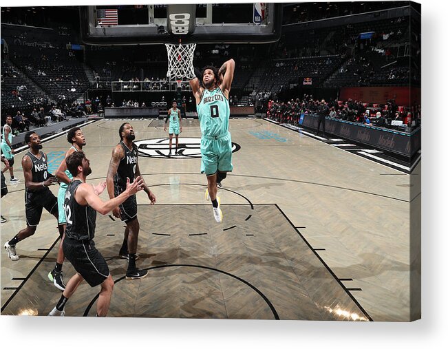 Miles Bridges Acrylic Print featuring the photograph Charlotte Hornets v Brooklyn Nets by Nathaniel S. Butler