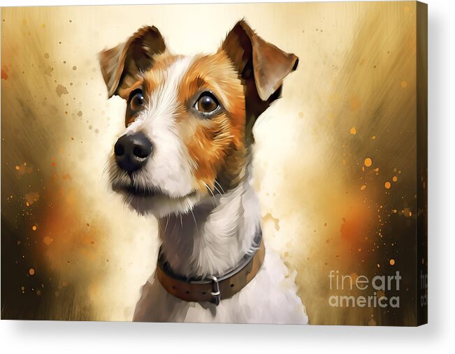 Dog Acrylic Print featuring the painting dog #1 by N Akkash