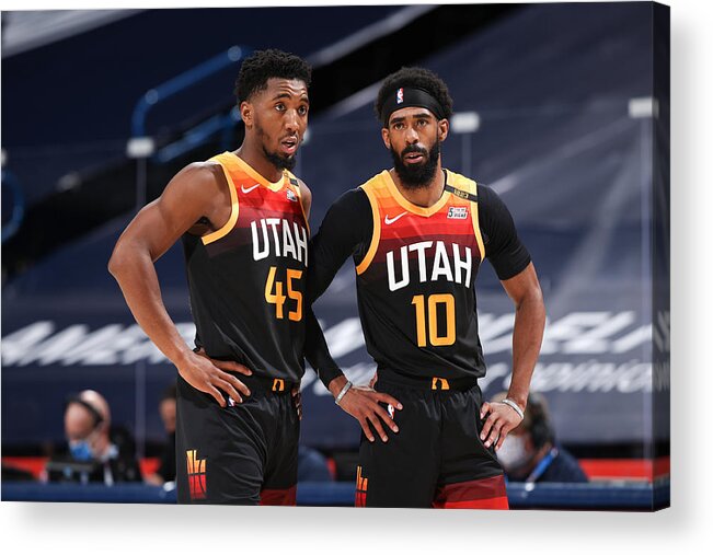 Donovan Mitchell Acrylic Print featuring the photograph Donovan Mitchell #1 by Zach Beeker
