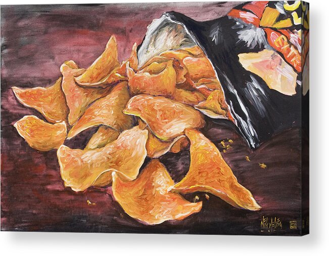 Snack Acrylic Print featuring the painting Doritos #1 by Nik Helbig