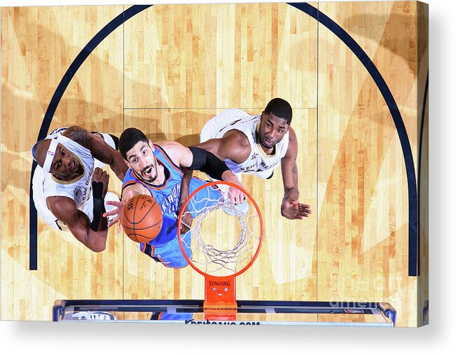 Smoothie King Center Acrylic Print featuring the photograph Enes Kanter by Layne Murdoch