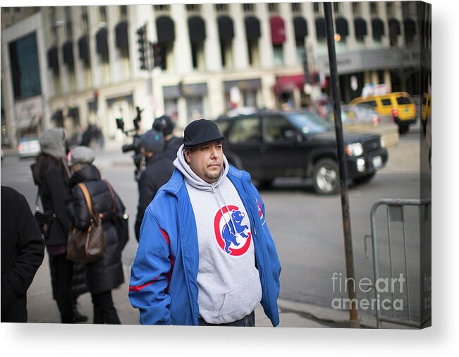 People Acrylic Print featuring the photograph Ernie Banks #1 by Scott Olson