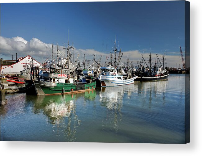 Alex Lyubar Acrylic Print featuring the photograph Fishing Boats at the Marina #2 by Alex Lyubar