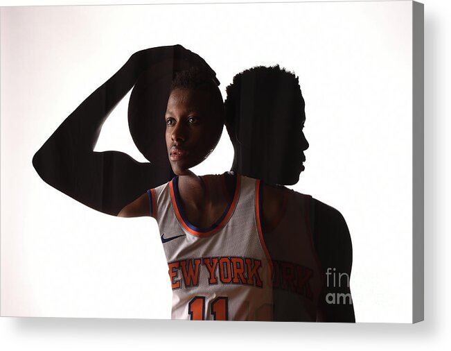 Nba Pro Basketball Acrylic Print featuring the photograph Frank Ntilikina by Brian Babineau