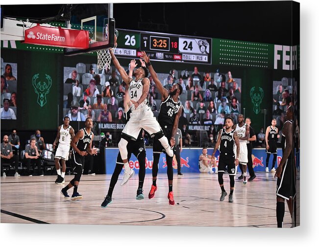 Nba Pro Basketball Acrylic Print featuring the photograph Giannis Antetokounmpo by David Dow