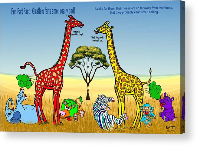 Art Prints Acrylic Print featuring the digital art Giraffe's Fluff Children's Book Art by Kelly Mills