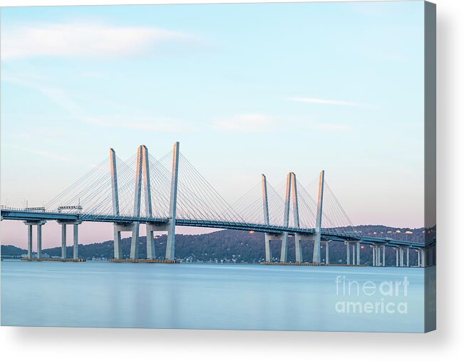 Clarence Holmes Acrylic Print featuring the photograph Governor Mario M. Cuomo Bridge Golden Hour II by Clarence Holmes