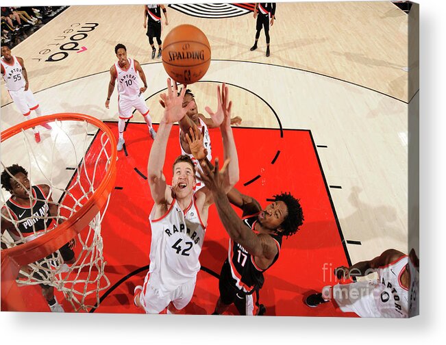 Nba Pro Basketball Acrylic Print featuring the photograph Jakob Poeltl by Cameron Browne