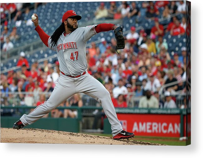 People Acrylic Print featuring the photograph Johnny Cueto by Rob Carr