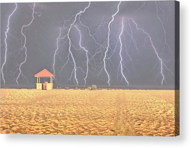 Lightning Acrylic Print featuring the photograph Lightening Storm by Chuck Burdick