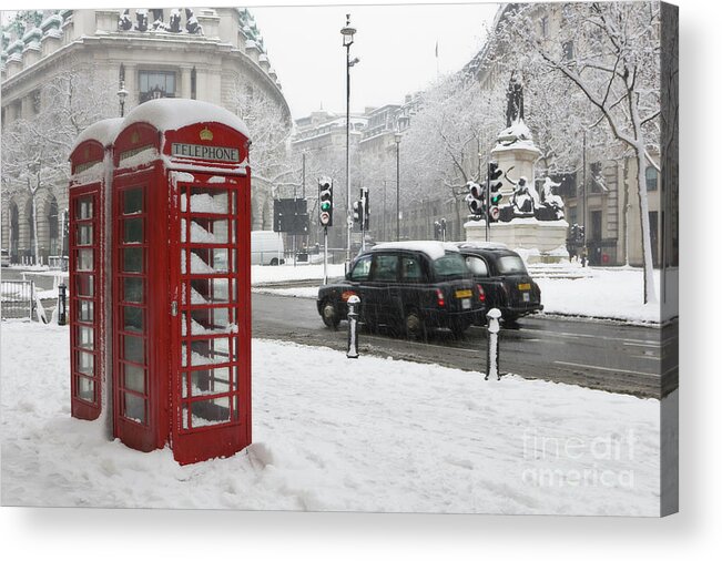 Britain Acrylic Print featuring the photograph London Snow #1 by David Bleeker