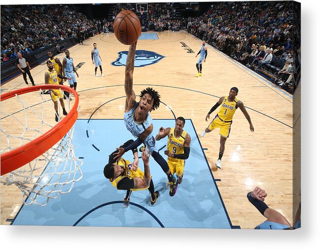 Nba Pro Basketball Acrylic Print featuring the photograph Los Angeles Lakers v Memphis Grizzlies by Joe Murphy