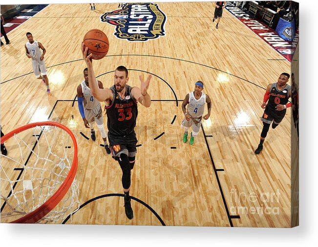 Marc Gasol Acrylic Print featuring the photograph Marc Gasol by Andrew D. Bernstein