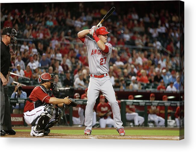 People Acrylic Print featuring the photograph Mike Trout #1 by Christian Petersen
