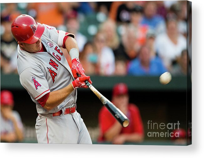 Three Quarter Length Acrylic Print featuring the photograph Mike Trout by Patrick Mcdermott
