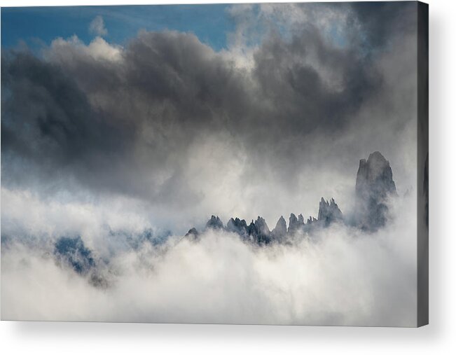Mountain Peak Acrylic Print featuring the photograph Mountain peaks between the clouds #1 by Michalakis Ppalis